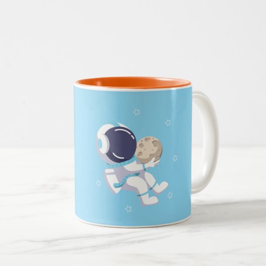 Lichtblauwe astronaut - mok (Voorkant rechts)