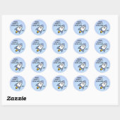 Lichtblauwe Astronaut Raket Verjaardagssticker Ronde Sticker (Vel)