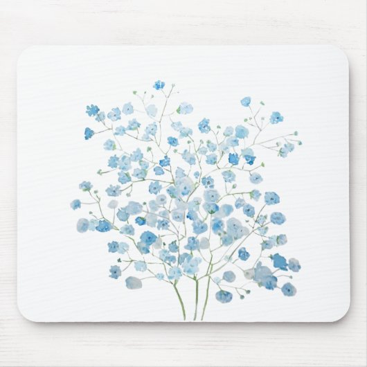 lichtblauwe Baby Breath Bouquet Muismat (Voorkant)
