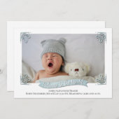 Lichtblauwe Baby Foto Geboorte Aankondiging (Voorkant / Achterkant)