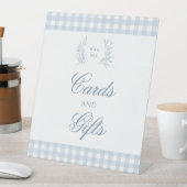 Lichtblauwe baby jongen douchekaarten en cadeaubor reclamebord met voetstuk (Insitu)