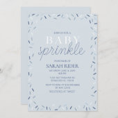 Lichtblauwe Baby Sprinkle Shower Invitation Kaart (Voorkant / Achterkant)
