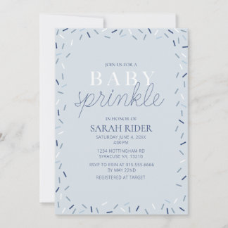 Lichtblauwe Baby Sprinkle Shower Invitation Kaart