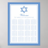 Lichtblauwe Bat Mitswa Ster van David Zitplaatskaa Poster (Voorkant)