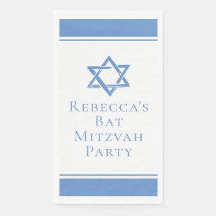 Lichtblauwe Bat Mitzvah-feest Ster van David Servet