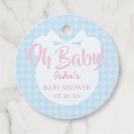 Lichtblauwe Beer Oh Baby Baby Shower Favor Tags Bedankjes Labels