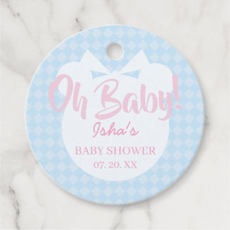 Lichtblauwe Beer Oh Baby Baby Shower Favor Tags Bedankjes Labels