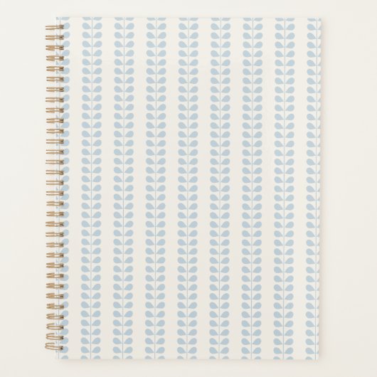 Lichtblauwe bladstreep planner (Voorkant)
