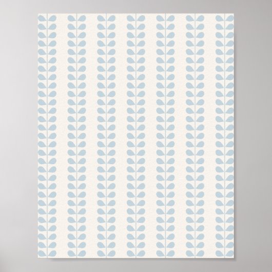 Lichtblauwe bladstreep poster (Voorkant)