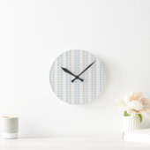 Lichtblauwe bladstreep ronde klok (Huis)