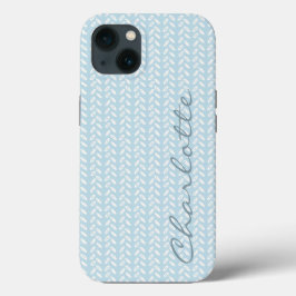 Lichtblauwe bloemblaadjes gebreid patroon Case-Mate iPhone case