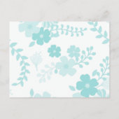 Lichtblauwe bloemen bruidsmeisje uitnodiging briefkaart (Achterkant)
