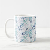 Lichtblauwe bloemen koffiemok (Links)