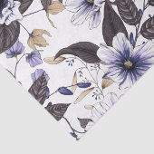 Lichtblauwe bloemen met groene bladeren naadloos tissuepapier (Detail)