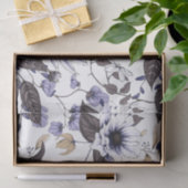 Lichtblauwe bloemen met groene bladeren naadloos tissuepapier (Geschenk)