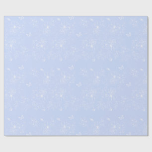 Lichtblauwe bloemen patroon, bloemen, minimalistis cadeaupapier
