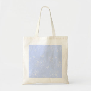 Lichtblauwe bloemen patroon, bloemen, minimalistis tote bag