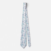 Lichtblauwe bloemen stropdas (Voorkant)