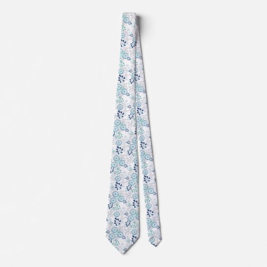 Lichtblauwe bloemen stropdas (Voorkant)