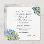 Lichtblauwe Bloemen Vierkante Uitnodiging voor de (Voorkant / Achterkant)