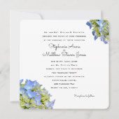 Lichtblauwe Bloemen Vierkante Uitnodiging voor de  (Voorkant)