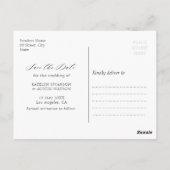 Lichtblauwe bloemenbruiloft Save the Date briefkaa Briefkaart (Achterkant)