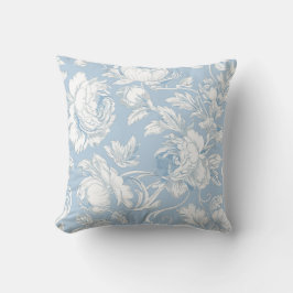 Lichtblauwe bloemensjabloon Chinoiserie Kussen