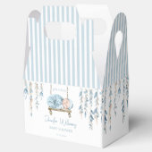 Lichtblauwe boho baby boy douche snoep gunstboxen bedankdoosjes (Geopend)