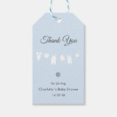 Lichtblauwe Boho Elegant Bedankt Baby Boy Douche Cadeaulabel (Voorkant)