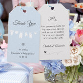 Lichtblauwe Boho Elegant Bedankt Baby Boy Douche Cadeaulabel