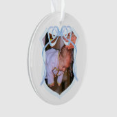 Lichtblauwe boog Crest Doop foto Ornament (voorkant)