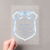 Lichtblauwe Boog Kerst Doopfeest Acryl Uitnodigingen (Insitu (Draagbaar))