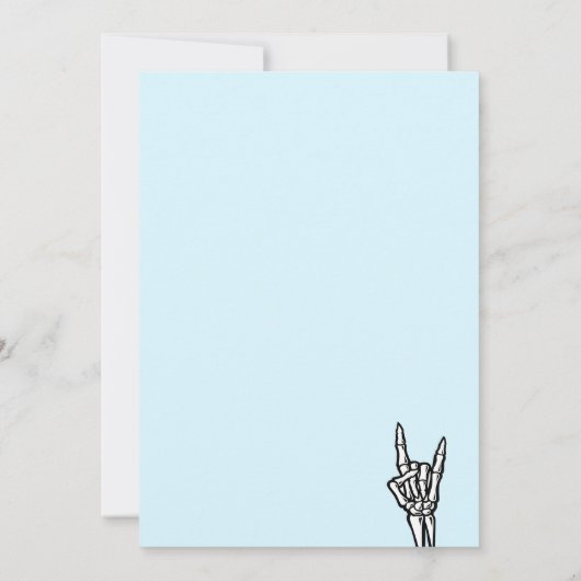 Lichtblauwe Born Two Rock 2de verjaardagsfeestje Kaart (Achterkant)