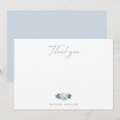 Lichtblauwe botanische bedankkaart (Voorkant / Achterkant)