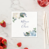 Lichtblauwe Botanische Bloemen Bruiloft Servetten (Insitu)