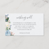 Lichtblauwe botanische bruiloft die goed wenst informatiekaartje (Voorkant)