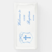 Lichtblauwe Bow Crest doop Spandoek (Verticaal)