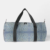 Lichtblauwe brokaat Small Duffel Bag Plunjezak (Achterkant)