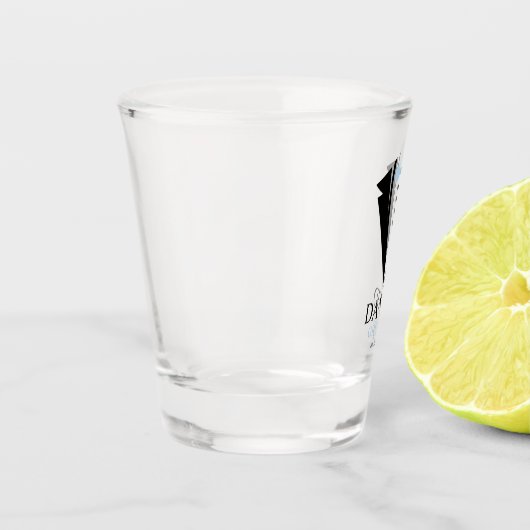 Lichtblauwe "bruidegom" Tuxedo bruiloft Shot Glas (Links)