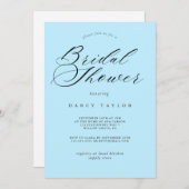 Lichtblauwe bruids douche uitnodiging (Voorkant / Achterkant)