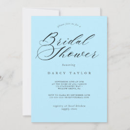 Lichtblauwe bruids douche uitnodiging