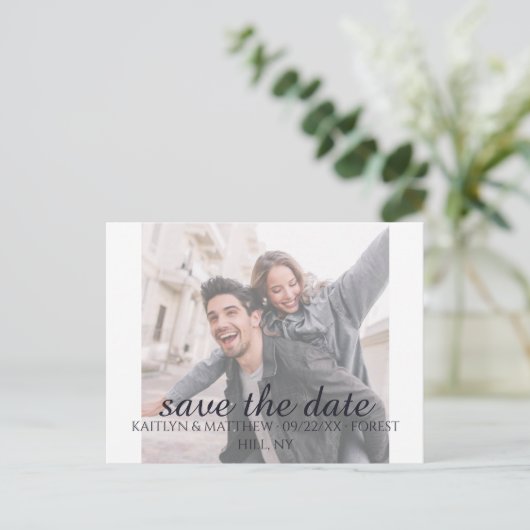 Lichtblauwe bruiloft aankondigingskaart (Staand voorkant)