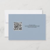 Lichtblauwe bruiloft bedankkaart met QR-code (Achterkant)