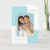 Lichtblauwe bruiloft Bedankt met foto (Voorkant)