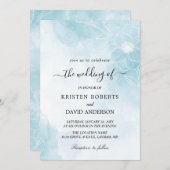 lichtblauwe bruiloft kaart (Voorkant / Achterkant)