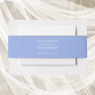 Lichtblauwe bruiloft uitnodigingen wikkel