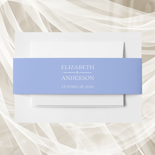 Lichtblauwe bruiloft uitnodigingen wikkel
