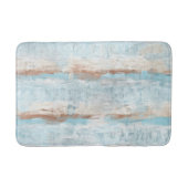 Lichtblauwe bruine witte Waterverf Stripes Badmat (Voorkant)
