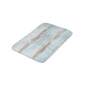 Lichtblauwe bruine witte Waterverf Stripes Badmat (Gekanteld)