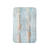 Lichtblauwe bruine witte Waterverf Stripes Badmat (Voorkant Verticaal)